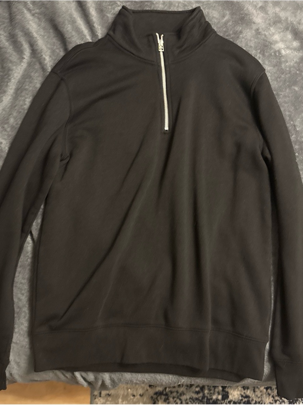 Primark Black Quarter-Zip Sweatshirt with Silver Zip
